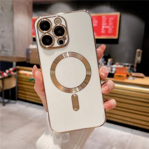 Coque de luxe plaqué or iPhone 14 Pro antichoc et magnétique