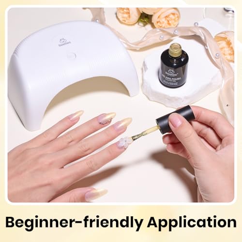 Image of Beetles Yellow Gel Nail Polish - 15ML Shimmer Glitter Butter Yellow Gel Nail Polish Pastel Creamy Nail Gel Color Soak Off UV LED Home Salon DIY Nail Art Spring Gift for Women