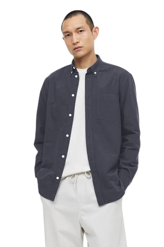 Image of BE ACTIVE Men's Oxford Cotton Lycra Casual Shirt || Men Stylish Shirt || Full Sleeves || Simple Shirt for Men || Timeless Style & Comfort
