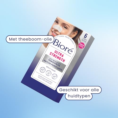 Bioré Ultra Deep Cleansing Pore Strips Hamamelis- und Teebaumöl, 6 Streifen