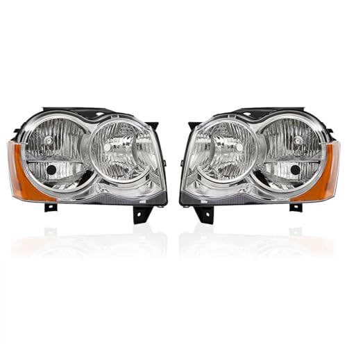 SEBLAFF Headlights Replacement for G-rand Chero-kee 2008 2009 2010 Headlamp Assembly Driver and Passenger Side 55157483AE 55157482AE