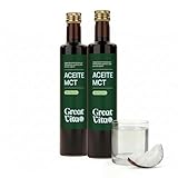 MeaVita Aceite MCT C8 + C10, MCT Oil 70% C8 (Ácido Caprílico) - Pack 2x 500ml (1 Litro), de Aceite de Coco, para Café Bulletproof Keto Paleo, Vegano, Sin Gluten, Sin Azúcar