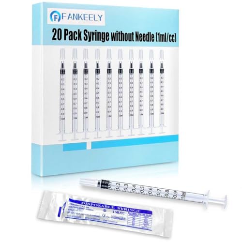 20pcs 1ml Colostrum Syringes with Caps No Needle - Plastic Colostrum Collection Kit Liquid Measuring & Dispensing Colostrum Harvesting Pet Feeding (20 Pack)