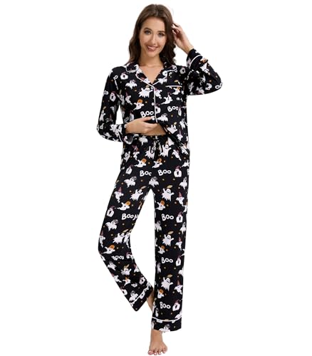 Image of WiWi Viscose from Bamboo Women's Pajamas Set Super Soft Button Down Top and Pants Sleepwear Cooling Pjs S-3X