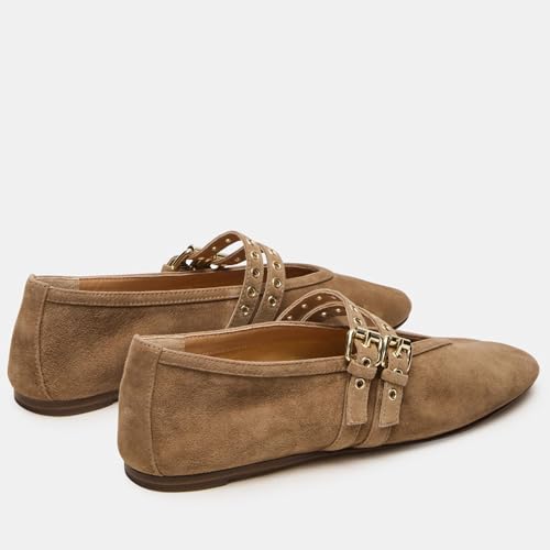 LUXMAX Suede Mary Jane Flats Women Ballerina Shoes Square Toe Flats Comfortable Leopard Ballet Flat Shoes3