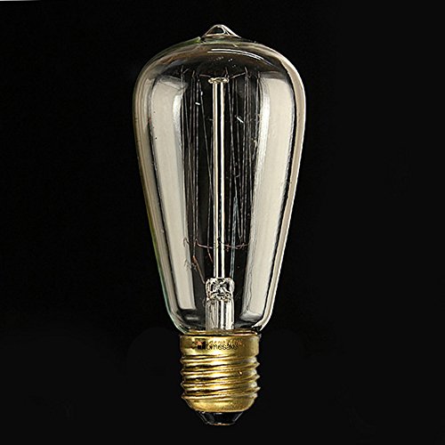 Image of Homesake ST64 Pear Shape Edison Filament Bulb Squirrel Cage, Antique Edison E27 Tungsten Bulb, 1 Piece