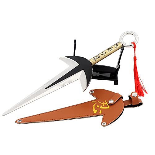 QIDUDZ 11,81 Zoll Namikaze Minato Kunai Yondaime Waffenmodell, Ninja-Metallschwert-Spielzeug-Actionfigur Für Kindergeschenk (Silver) Cover