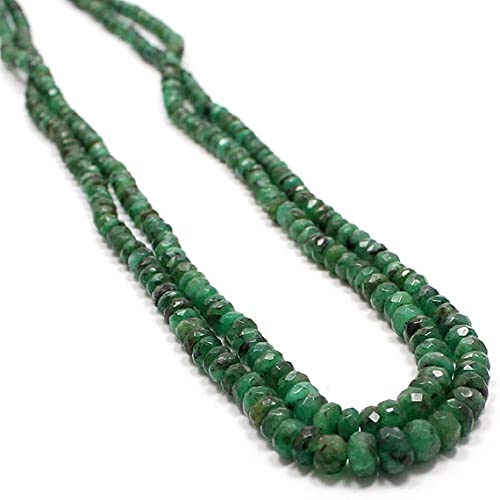 Émeraude véritable en perles facettées de 3,5-5 mm pour remplacer les fausses pierres