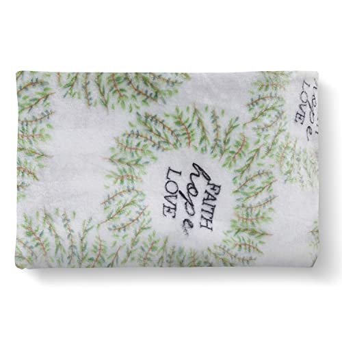 Image of Elegant Comfort Lightweight Printed Throw Blanket- All Season, Ultra Soft, Cozy and Plush- Decorative Throw Blankets, Perfect for Lounging, 50 x 70 inches, Faith, Hope and Love, Throw Blanket