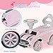Qaba Toddler Ride on Push Car, Foot to Floor Sliding Car with Horn, Working Steering Wheel & No Tip Anti-Over-Backwards System for Boys and Girls Ages 18-36 Months, Pink