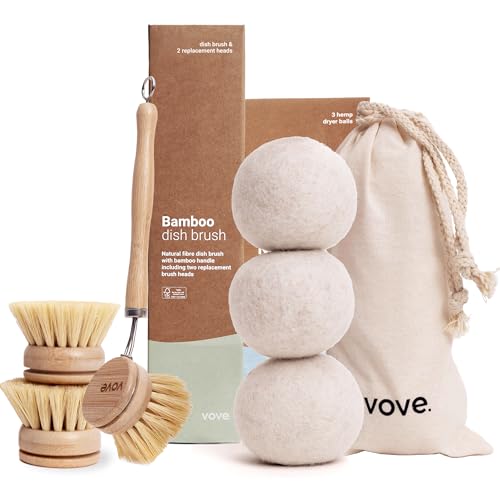 Vove | Eco-Friendly Cleaning Duo | Bamboo Dish Brush with