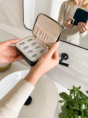 Image of Travel Pill Case - Weekly Pill Organizer - Pill Box for Travel - Removable Seven Day Medicine Case - Vegan Leather Case - Medicine Organizer, Travel Pill Organizer, Pill Holder, Small Pill Organizer