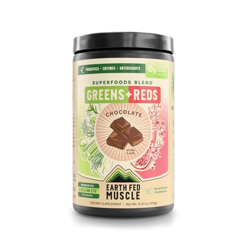 Earth Fed Muscle Chocolate Greens & Reds Superfood Blend