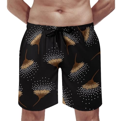 Shorts de bain homme fleur à séchage rapide pour la plage