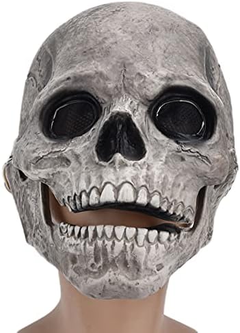 Máscara de crânio de cabeça inteira capacete de terror com mandíb...