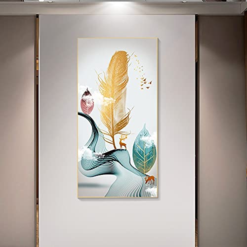 Kit Diamant Peinture Carré Plumes 80x220cm pour Broderie