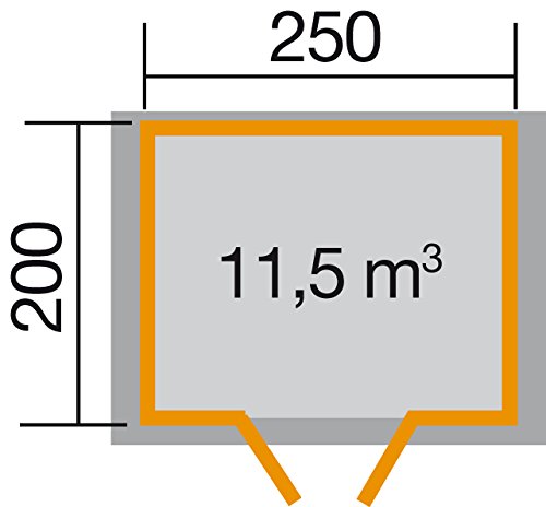Weka Gartenhaus 112 Gr 1 Vordach 20 cm – Bild 3