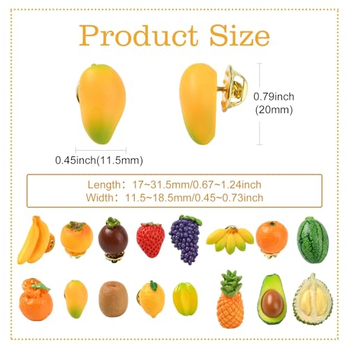 Image of Ipotkitt Bee Rectangle Biology Theme Fruit Vegetable Snake Ice Cream Brooches Insect Dessert Strawberry Lapel Pins for DIY Jewelry Craft Clothes Decor
