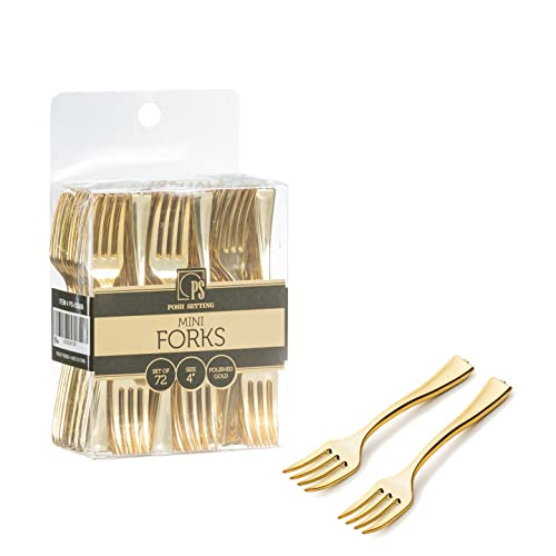 Gold Plastic Mini Spoons, Disposable Plastic Mini Gold Spoons, Go
