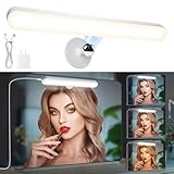 Benreom Upgraded Ultra Bright Mirror Lights, Dimmable Plug in Vanity Lamp, Attachable LED Makeup Light, Stick on Light Bar, Renter Friendly Lighting for Vanity Desk Decor Bathroom Wall Accessories