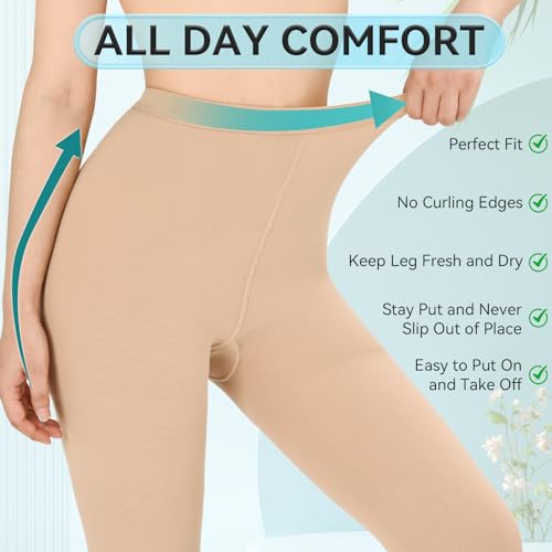Image of Compression Pantyhose for Women and Men, Closed Toe Medical Compression Stockings, 20-30 mmHg Graduated Compression Pantyhose