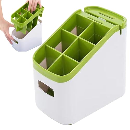 Escurrecubiertos – Soporte para utensilios de cocina de gran capacidad, soporte para cuchillos de cocina para estante de platos, escurridor de cubiertos con ranuras para cuchillos, soporte