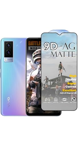 Image of Premium Tempered Glass for Vivo V21E (matte finish glass, Pack of 1) Full Screen Coverage gaming matte Screen Protector Guard (VIVO V21E)