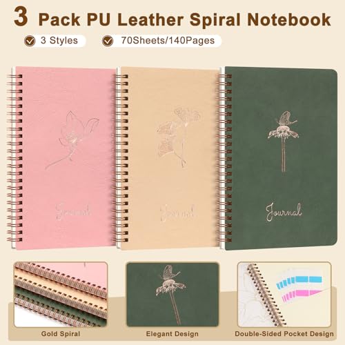 Juego de papelería estético con 3 diarios A5, bolígrafos y regalo