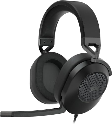 Image of Corsair HS65 Surround Wired Gaming On Ear Headset (Leatherette Memory Foam Ear Pads, Dolby Audio 7.1 Surround Sound on PC and Mac, SonarWorks SoundID Technology, Multi-Platform Compatibility) Carbon