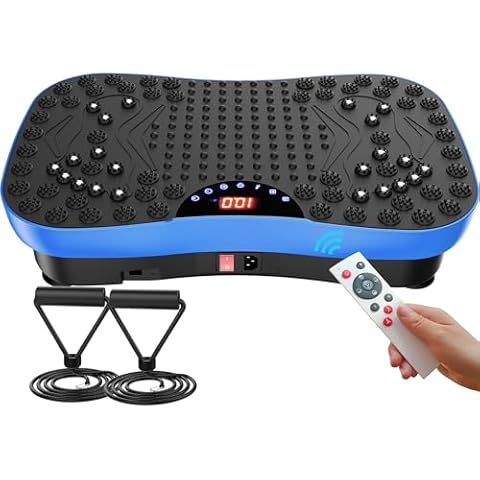 AXV Vibration Plate Fitness Platform Exercise Machine Vibrating Lymphatic Drainage Shaking Workout Full Body Shaker Vibrate Stand Shake Board Sport Gym Pad for Weight Loss Fat Burner for Women Men Cover