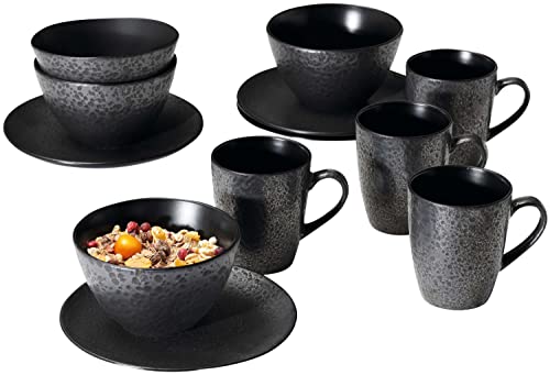 Ritzenhoff & Breker Frühstücksservice Kitwe, 12-teilig, Schwarz