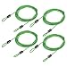 M METERXITY 4 Pack Security Cable - Plastic Coated Steel Locking Rope Apply to Outdoor/Bicycle/Travel (2.5mmx2m, Green)