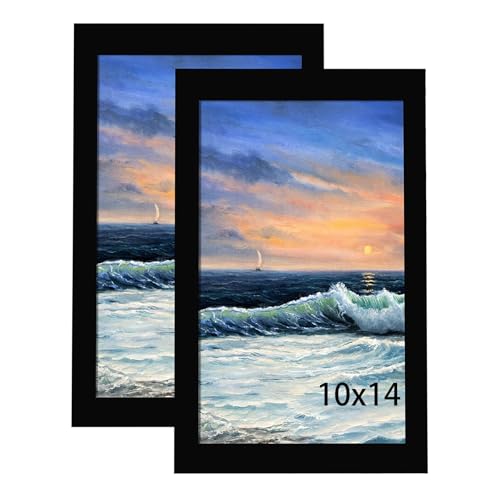 Image of LUCKYLIFE 10x14 Frame in Black for 30 x 40cm Diamond Painting Art, Gallery Frame for Wall Mounting, 2 Pack