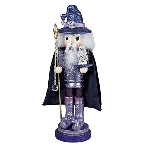 Kurt Adler 18" Hollywood Decorative Magical Wizard Purple Wooden Christmas Nutcracker