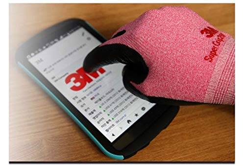 3M Lightweight Nitrile Work Gloves Supegrip200, 3D Comfort Stretch Fit, Durable Power Grip Foam Coated, Smart Touch, Thin Machine Washable, 10 Pairs Pack (Small, Pink)