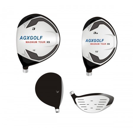 AGXGOLF Men's Left Hand XS Tour Magnum Regular Length Complete Golf Club Set w/Oversize Driver, 3 Wood, 3 Hybrid + 5-9 Irons + PW & SW, Free Putter: Built in The USA!