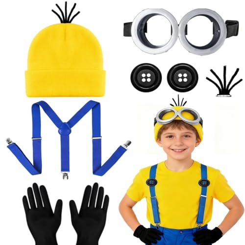 Humairc Karneval Kostüm Cosplay Kostüm Cosplayl Mütze Brille Handschuhe Knöpfe Hosenträger Karneval Kostüm Damen Herren...