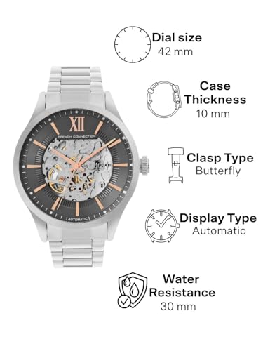 Image of French Connection Automatic Grey Dial Men's Watch-FCA10SM