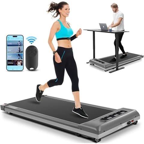 sytiry Smart Walking Pad Treadmill, Under Desk Treadmills for Home Office Treadmill Work with APP, Portable 2.5HP Quiet Walking Pad 300 lb Capacity, Dual Control Methods, LED Display (Smart Gray) Cover