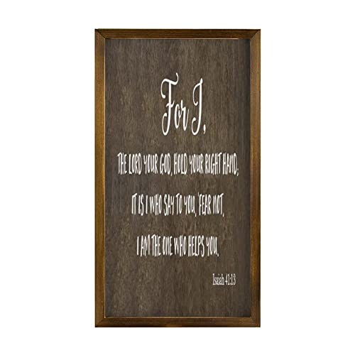 Cadre en bois rustique de salon For I Am The Lord 55 cm