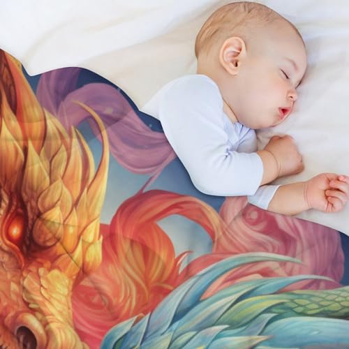 Couverture polaire plaid dragon douce douceur à offrir pour un lit d'enfant