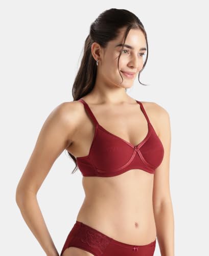 Image of Jockey 1242 Women Wirefree Non Padded Super Combed Cotton Elastane Stretch Medium Coverage Cross Over Everyday Bra