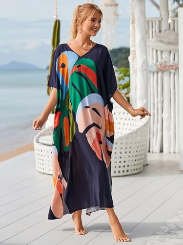 Image of Kaftan Dresses for Women Plus Size Bathing Suit Cover up Caftan Maxi Beach Dresses