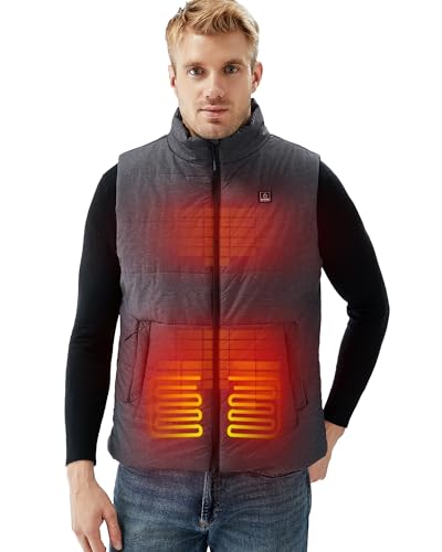 DEWBU Heated Vest for Men with 12V Battery Pack, Multiple Power Supply Methods Lightweight Heated Insulated Clothes