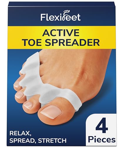 Toe Separator 2 Pairs Gel Toe Spacers for Overlapping Toes & Foot Realignment - Silicone Toe Straighteners for Bent Toes Bunion Correction Toe Correctors Toe Spreaders One Size