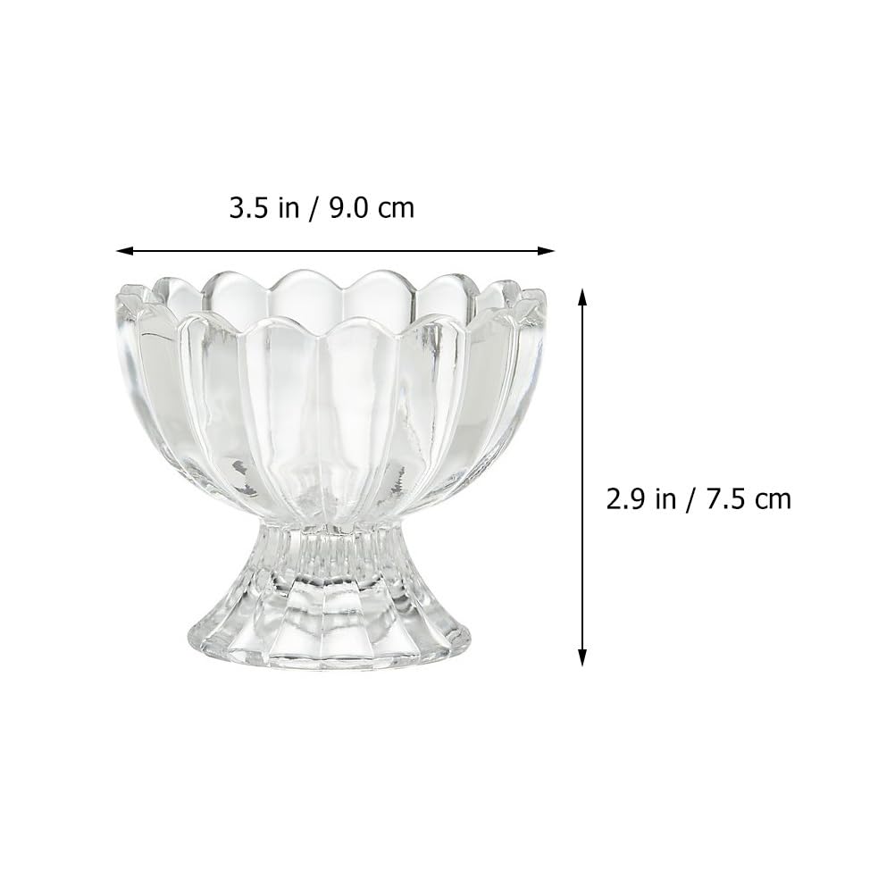 ULTECHNOVO Dessertschalen Glas 6er Set 100 ml, stapelbare Eisbecher mit Fuß, spülmaschinenfest, transparente Glasschalen für Pudding, Gelee & Obst, Dessertgläser für Zuhause & Party