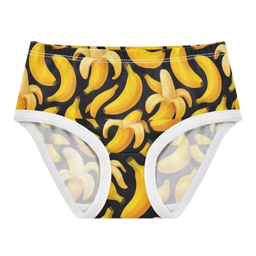 Joisal Toddler Girls Underwear 2t Cotton Little Girl Panties Funny Briefs Underpants Cute Yellow Bananas Black