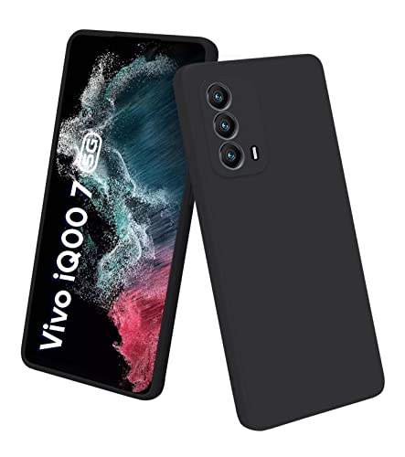 Image of TRUEUPGRADE Liquid Silicone iQOO Z6 Pro | Vivo T1 Pro 5G Back Cover Case| Microfiber Inside | 360 Degree Protection Back Cover Case for iQOO Z6 Pro | Vivo T1 Pro 5G - Black