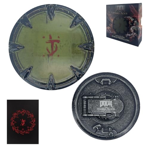 FaNaTtik DOOM: The Dark Ages Shield Saw Medaillon & Kunstkarte - Limited Edition Sammlerstück - Offizielles Lizenzprodukt