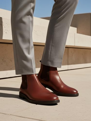 Image of Carlton London Classic Slip-On Ankle Chelsea Boots for Men
